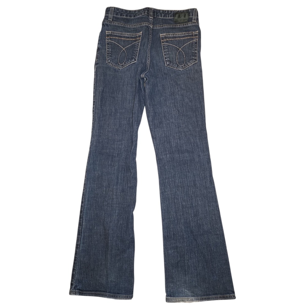 Calvin Klein Jeans Womens Size 8 Dark Wash Flare Leg Stretch Denim Blue Jeans - Picture 4 of 7